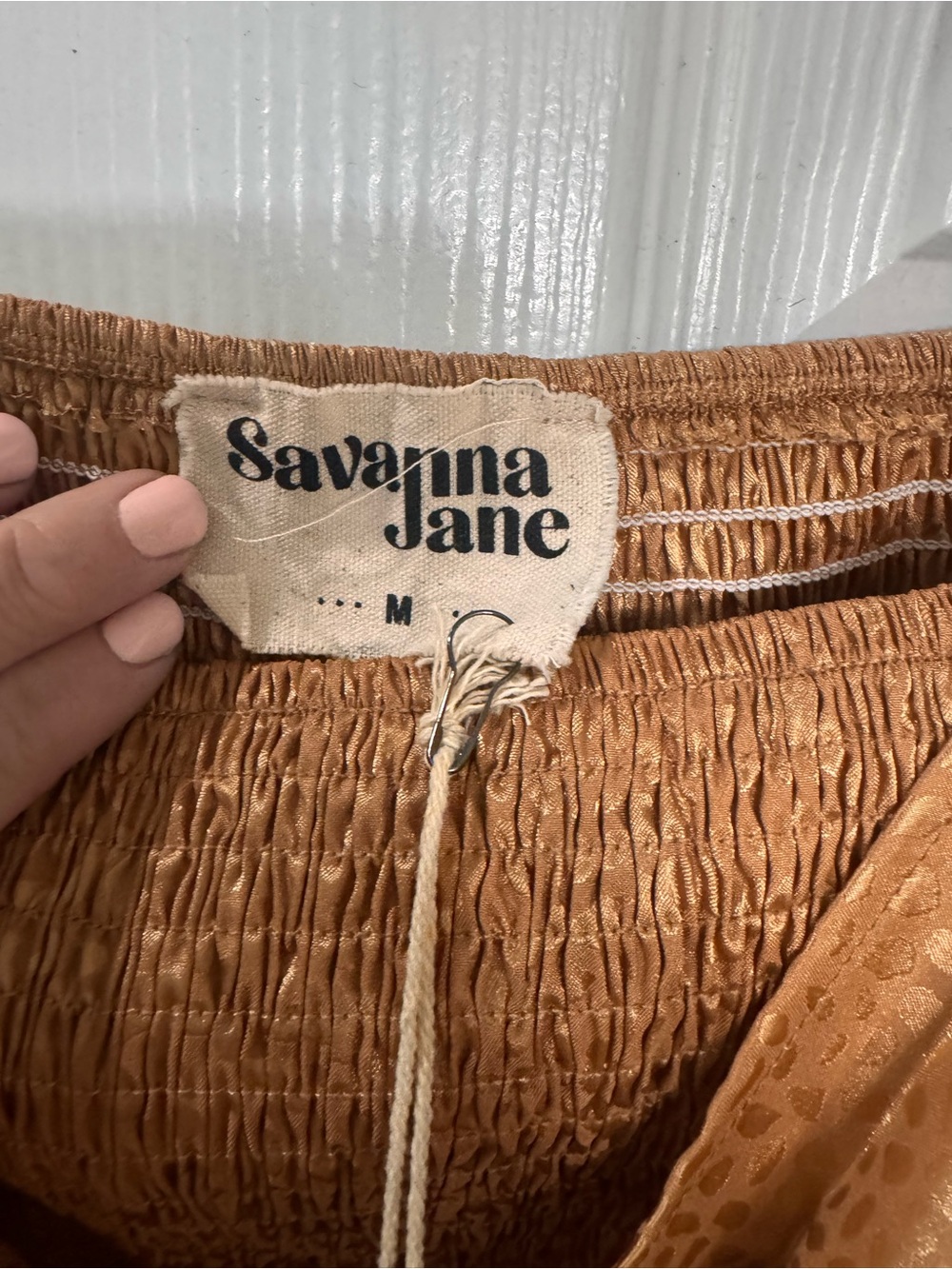Savanna Jane Bronze Tie-Front Long Sleeve Blouse - Picture 3 of 5
